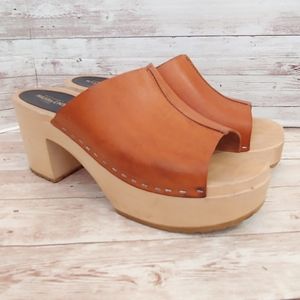 Swedish Hasbeens Ann chunky heel clog mules